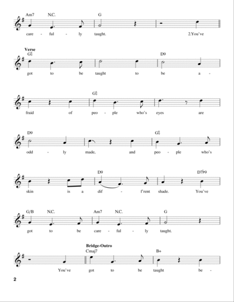 You've Got To Be Carefully Taught Voice scores gallery preview page 2