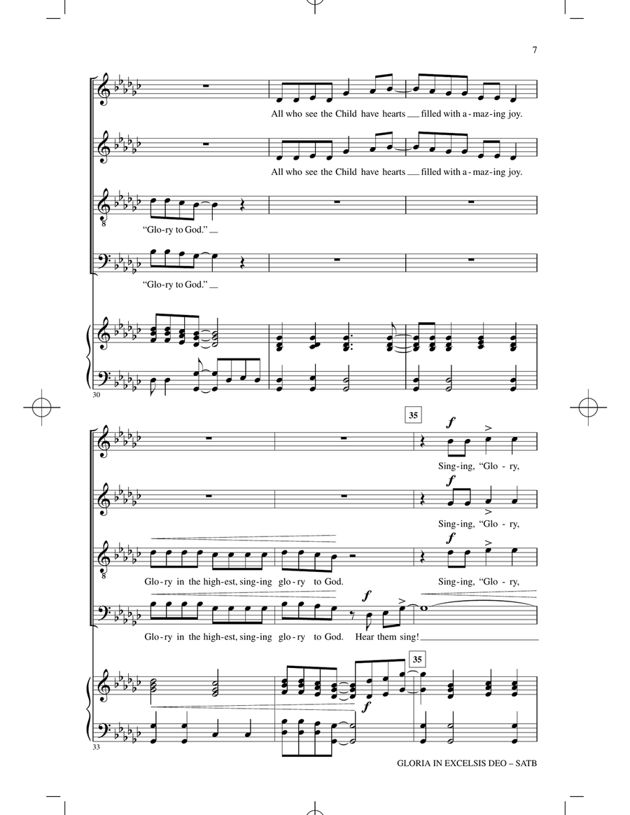 Gloria In Excelsis Deo 4-Part scores gallery preview page 6