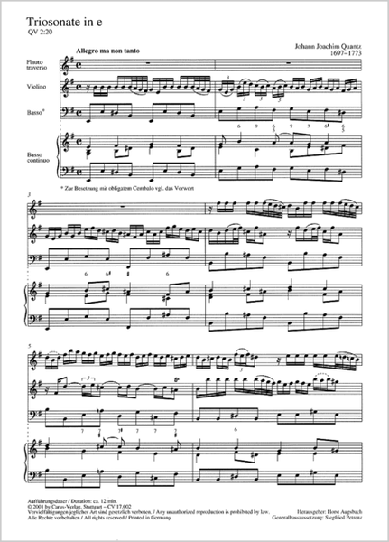 Trio Sonata in E minor (Triosonate in e)