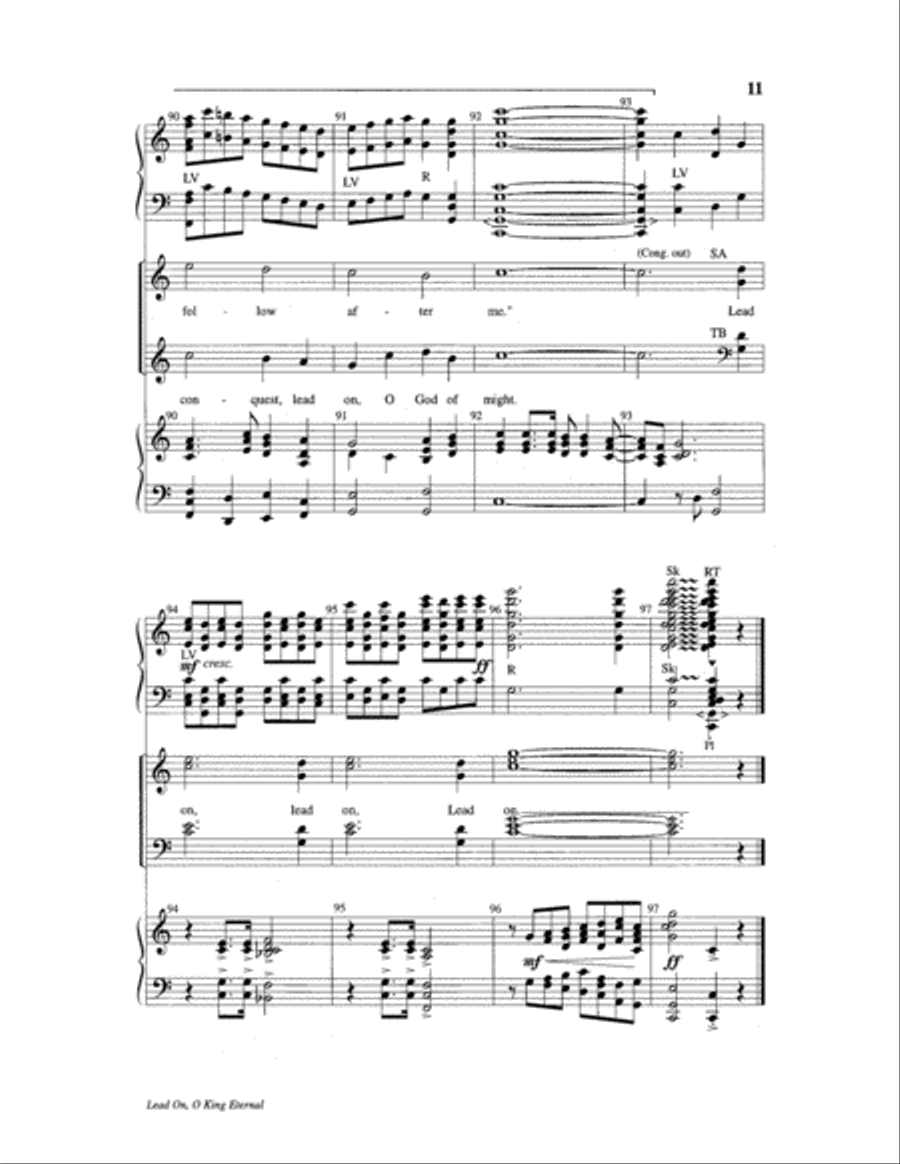 Lead On, O King Eternal 4-Part scores gallery preview page 11