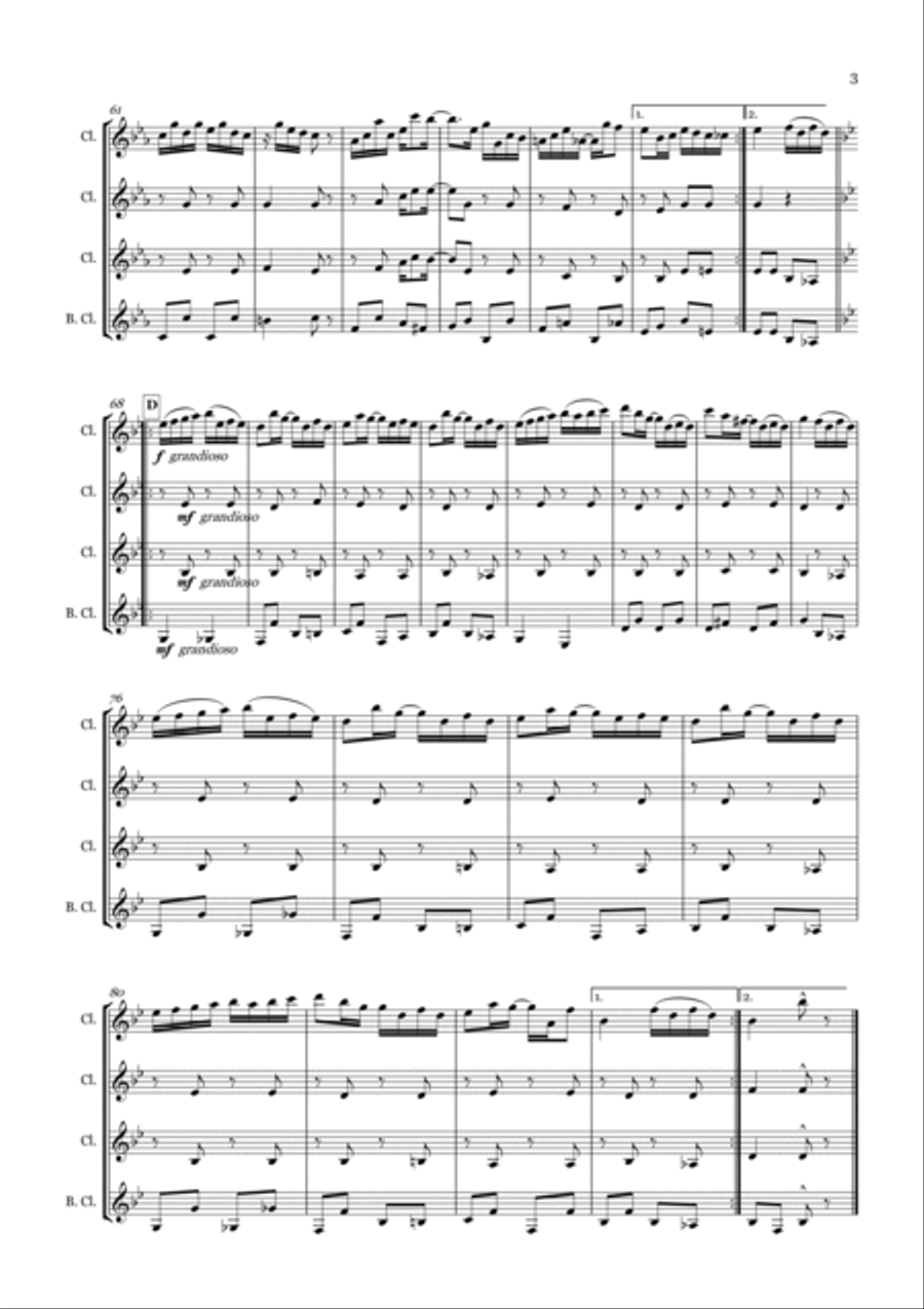 Leola Two Step for Clarinet Quartet Clarinet Quartet scores gallery preview page 3