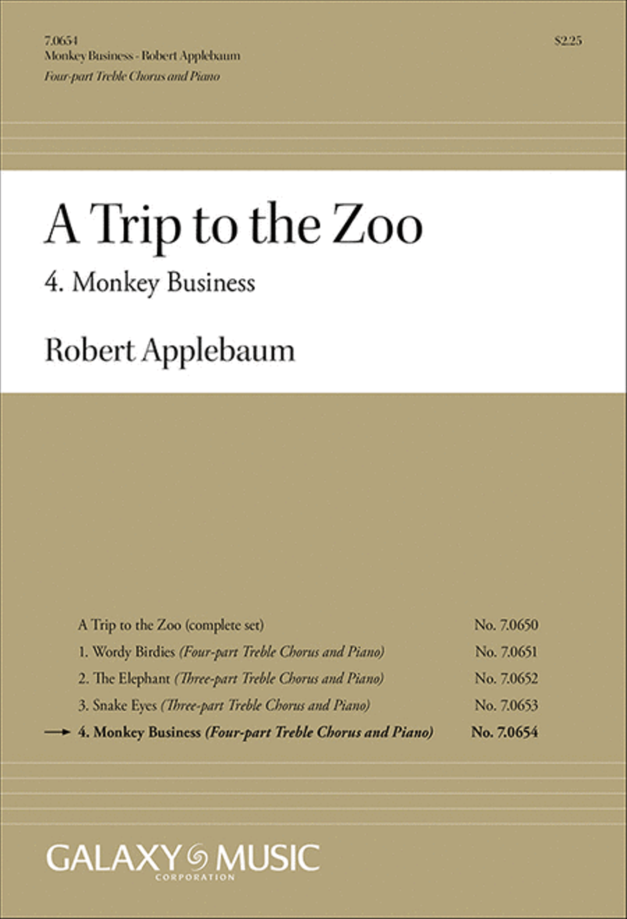 A Trip to the Zoo: 4. Monkey Business 4-Part scores gallery preview page 1