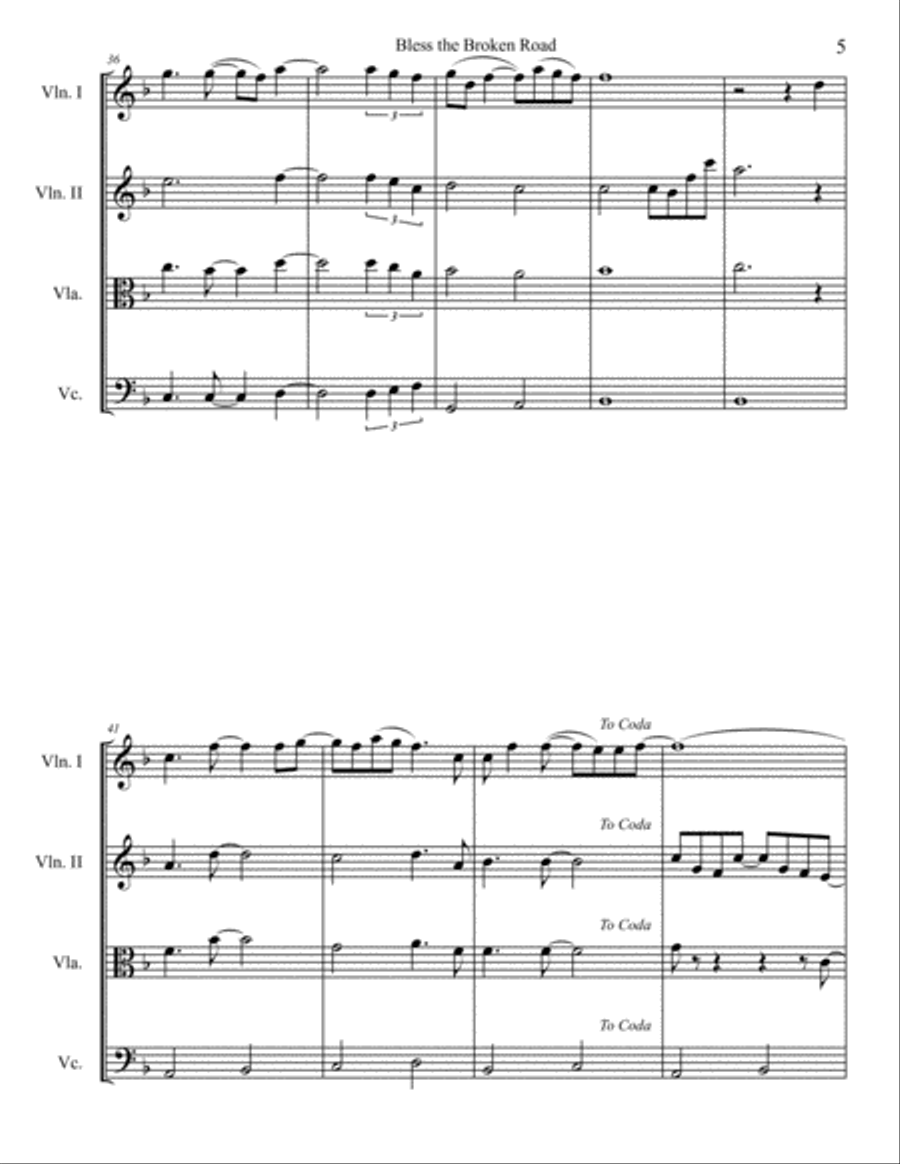 Bless The Broken Road Bless The Broken Road String Quartet scores gallery preview page 5