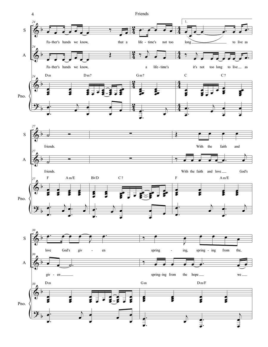 Friends Friends Alto Voice scores gallery preview page 4
