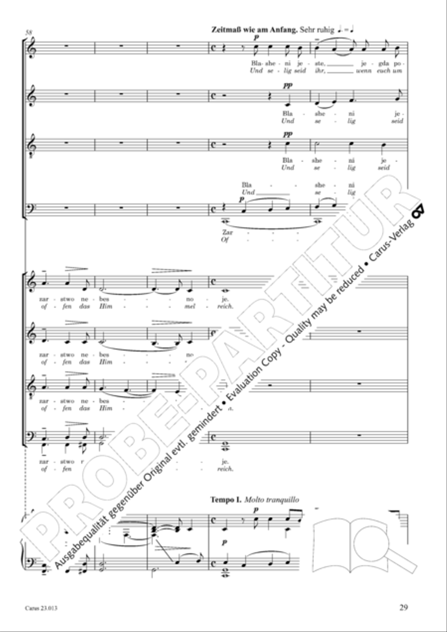 Liturgy of St. John Chrysostom op. 31 for mixed choir a cappella (Chrysostomos-Liturgie op. 31 fur Chor a cappella mit singbarem deutschem Text)