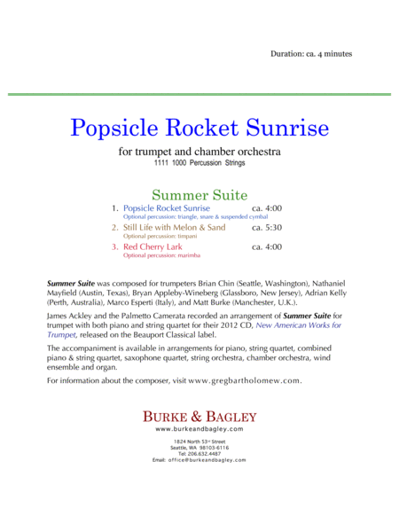 Popsicle Rocket Sunrise (trumpet & chamber orchestra) image number null