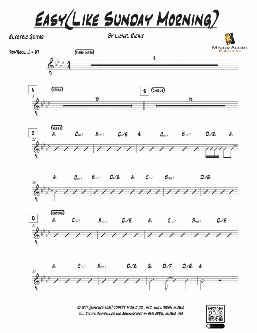 Easy Electric Guitar scores gallery preview page 1