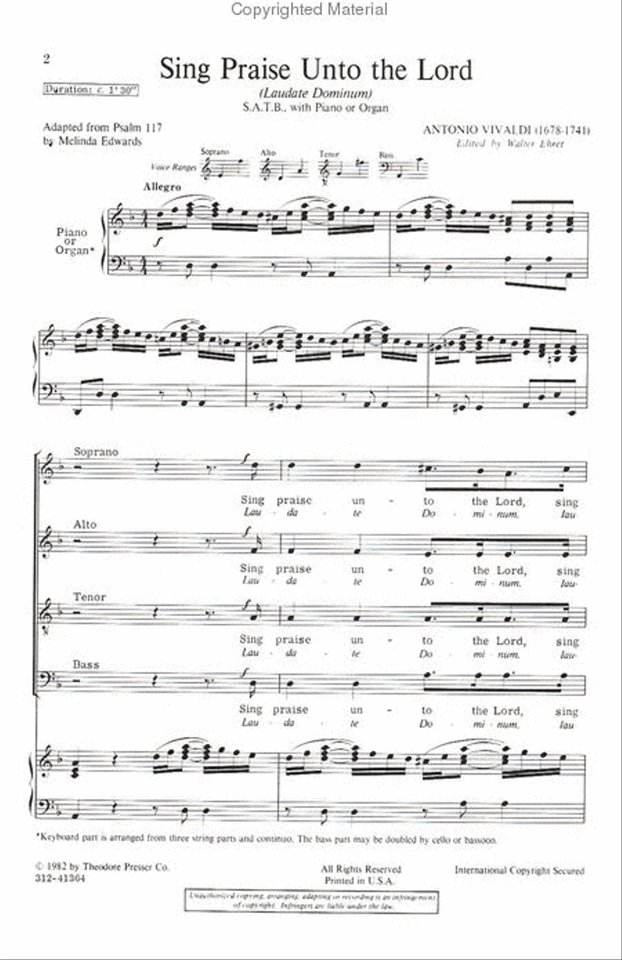 Sing Praise Unto The Lord 4-Part scores gallery preview page 2