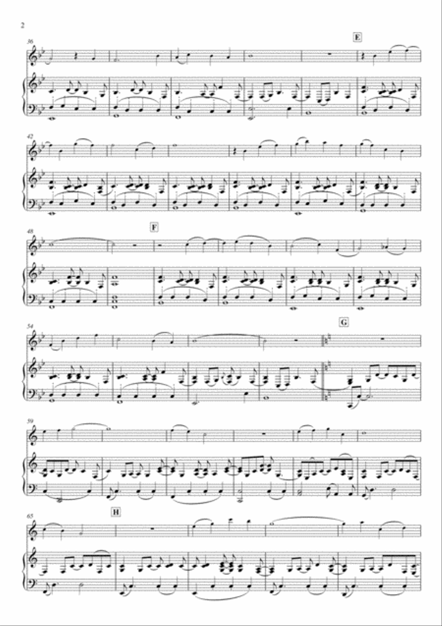 Nearer my God to Thee (piano & oboe) - EASY Piano scores gallery preview page 2