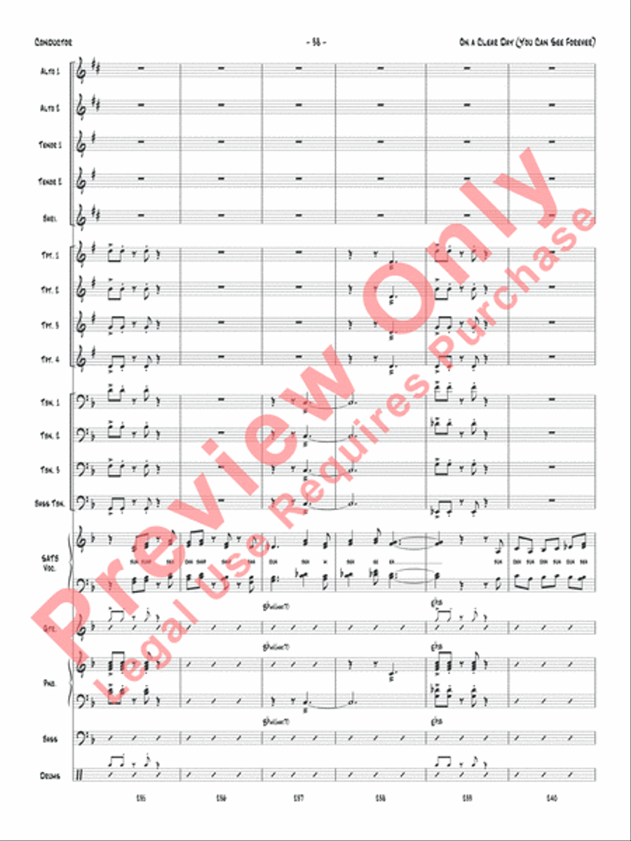 On a Clear Day (You Can See Forever) Jazz Ensemble scores gallery preview page 41