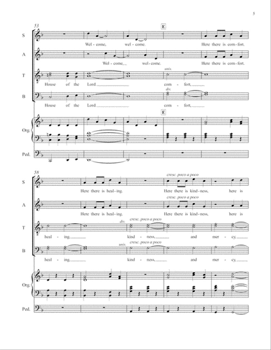 A Sacred Place: 1. Welcome to the House of the Lord 4-Part scores gallery preview page 6