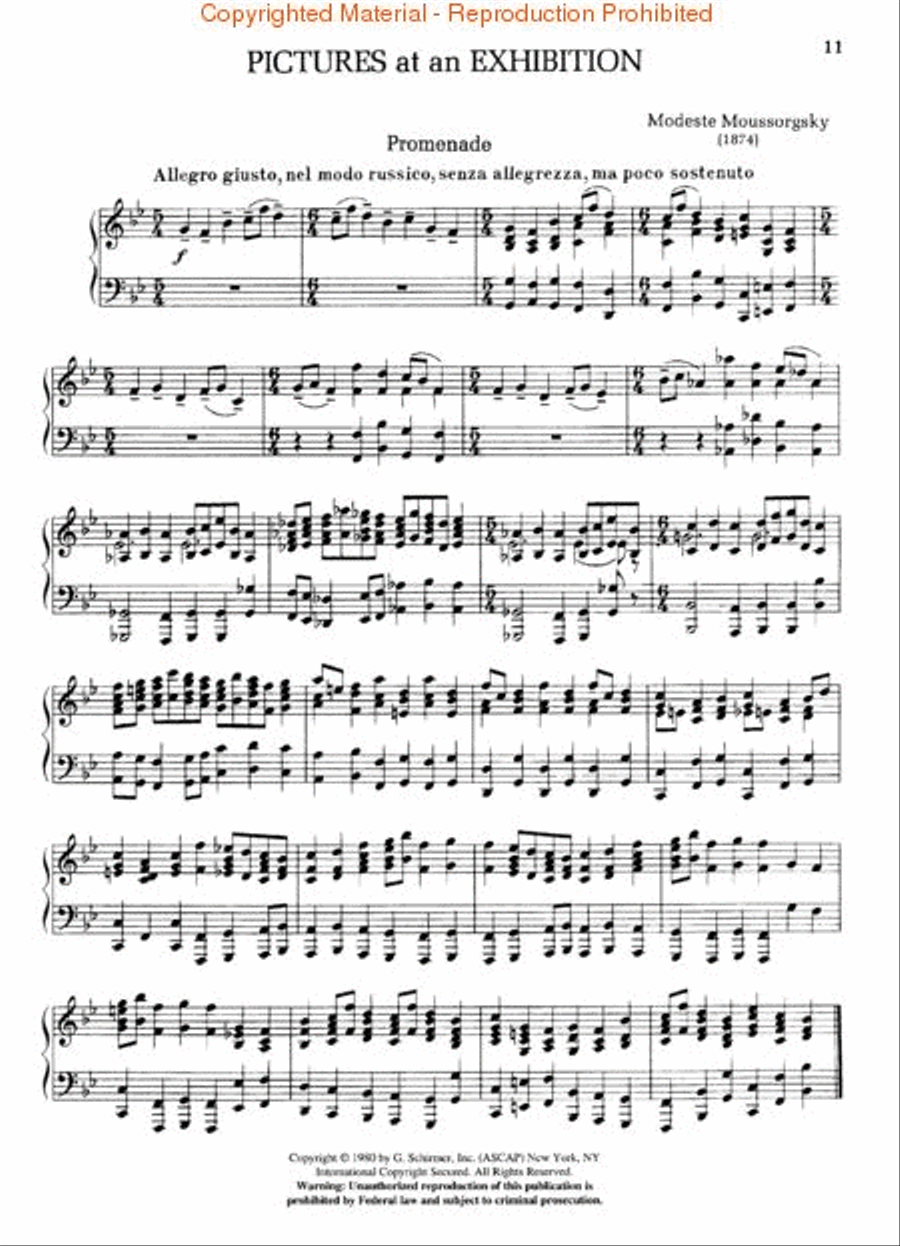 Pictures at an Exhibition (1874) – Centennial Edition Piano Solo scores gallery preview page 2