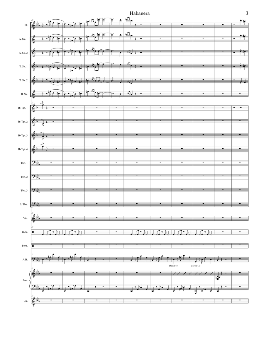 Habanera (Jazzified) Jazz Ensemble scores gallery preview page 3