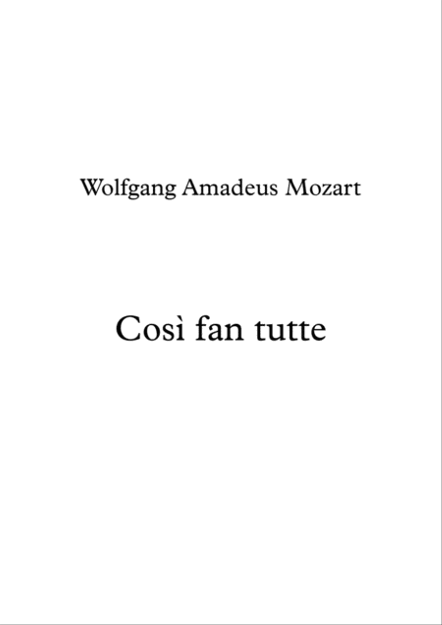 Cosi Fan Tutte - Overture for String Quartet String Quartet scores gallery preview page 1