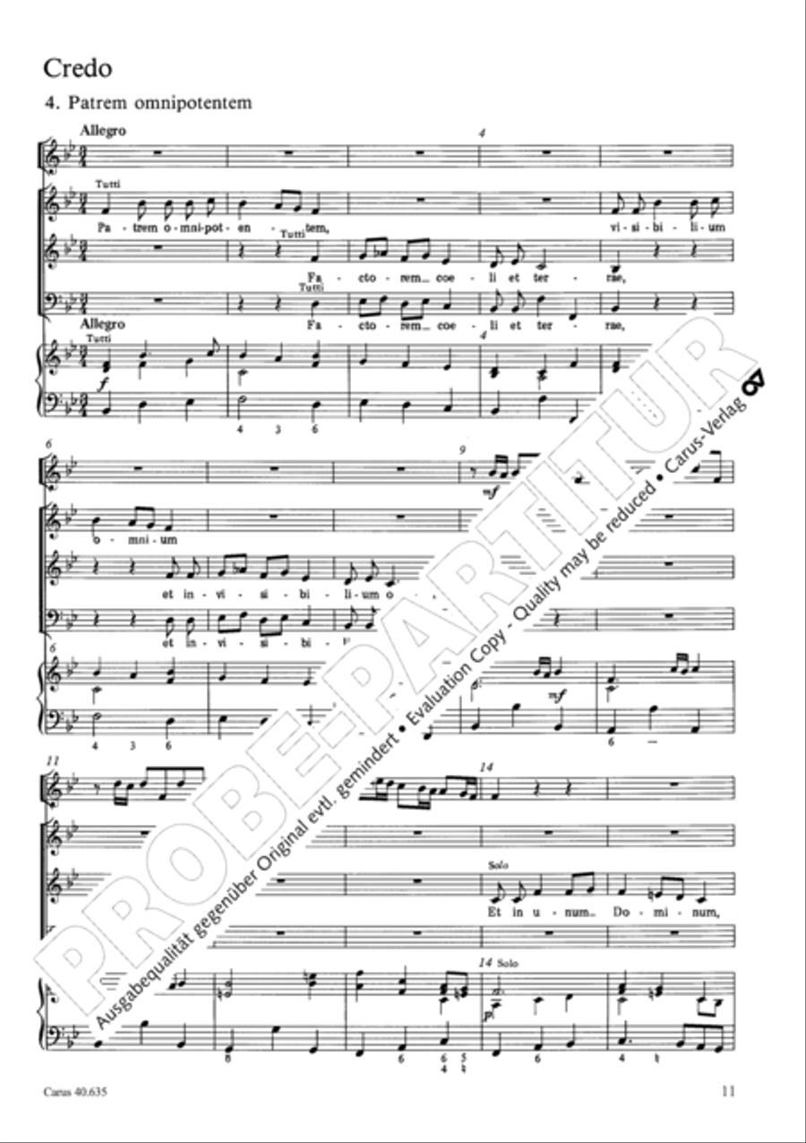 Missa civilis in B 3-Part scores gallery preview page 20