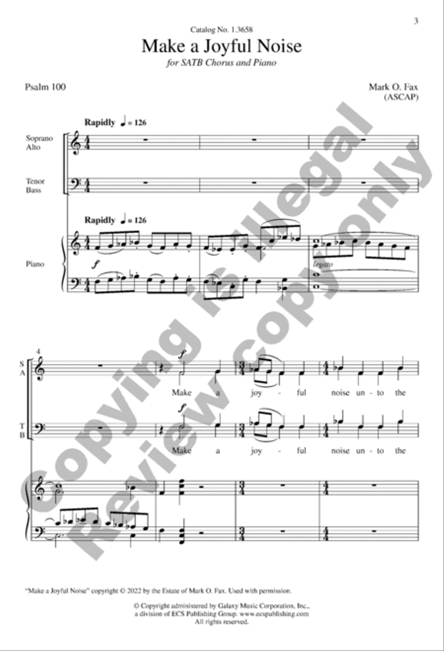 Make a Joyful Noise 4-Part scores gallery preview page 2