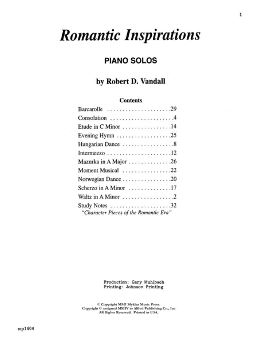 Romantic Inspirations Piano Solo scores gallery preview page 2