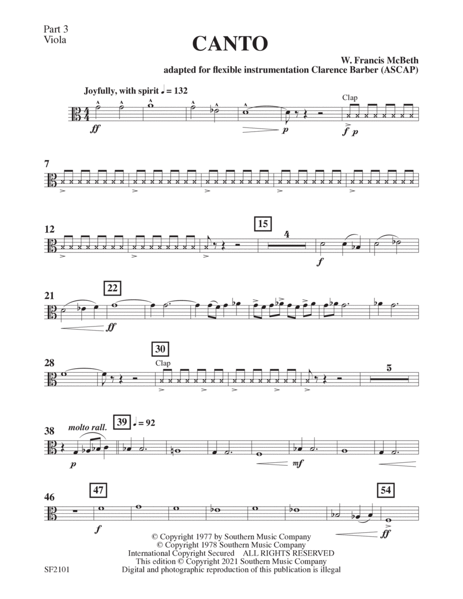 Canto - 3rd Viola Concert Band scores gallery preview page 1