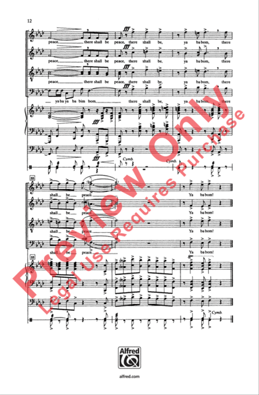 Ya Ba Bom 4-Part scores gallery preview page 12