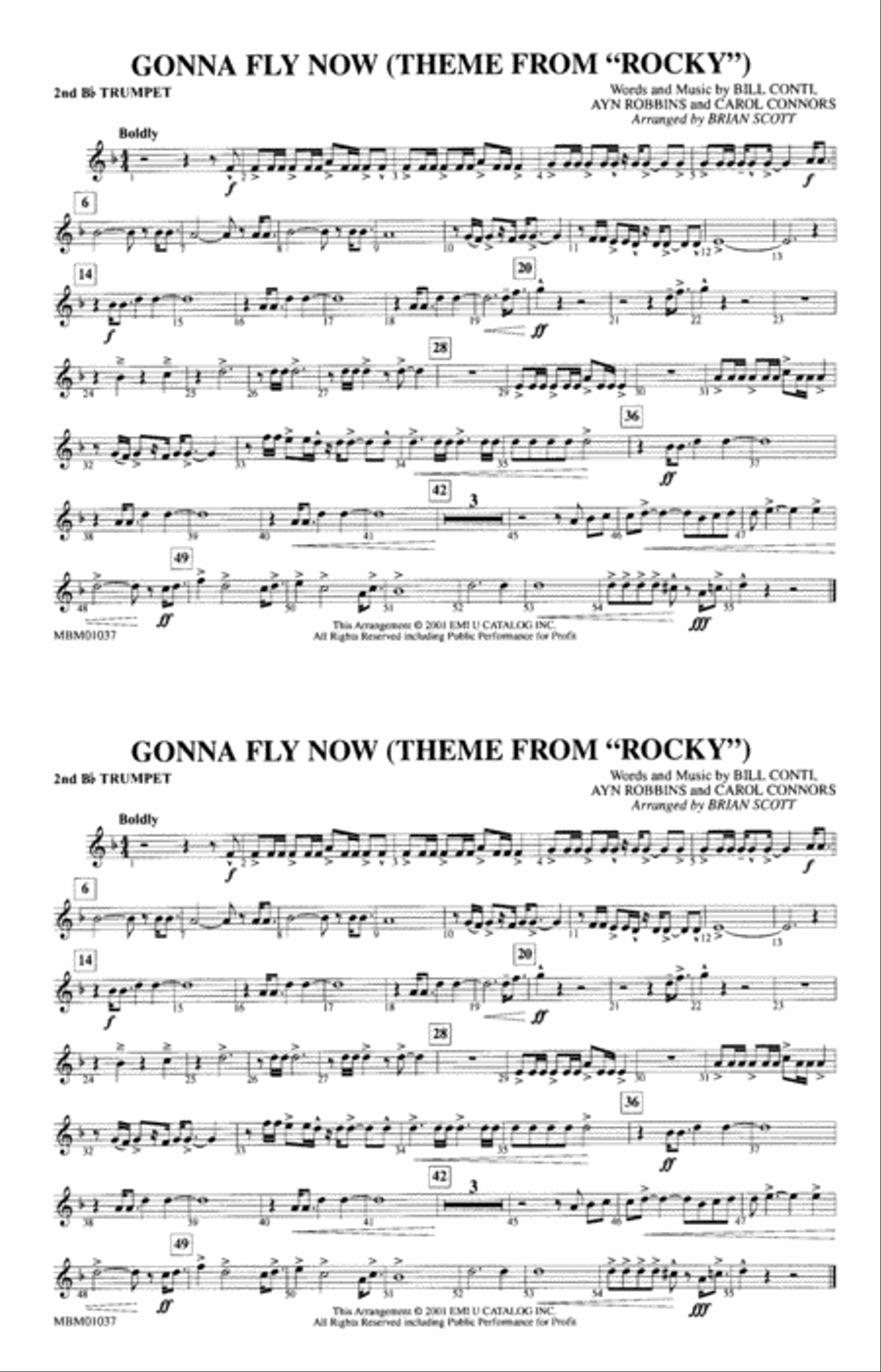 Gonna Fly Now (Theme from Rocky): 2nd B-flat Trumpet Marching Band scores gallery preview page 1