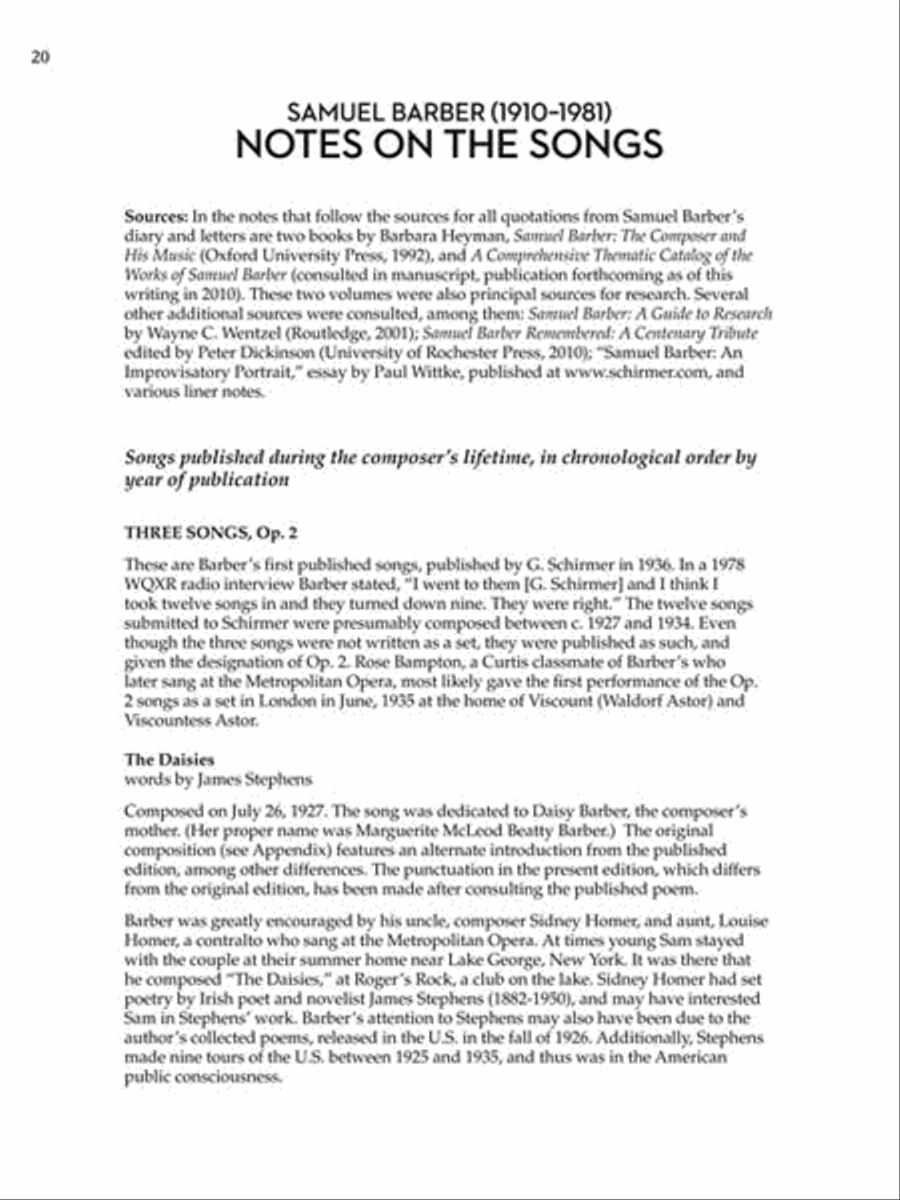 Samuel Barber: 65 Songs Samuel Barber: 65 Songs Medium Voice scores gallery preview page 5