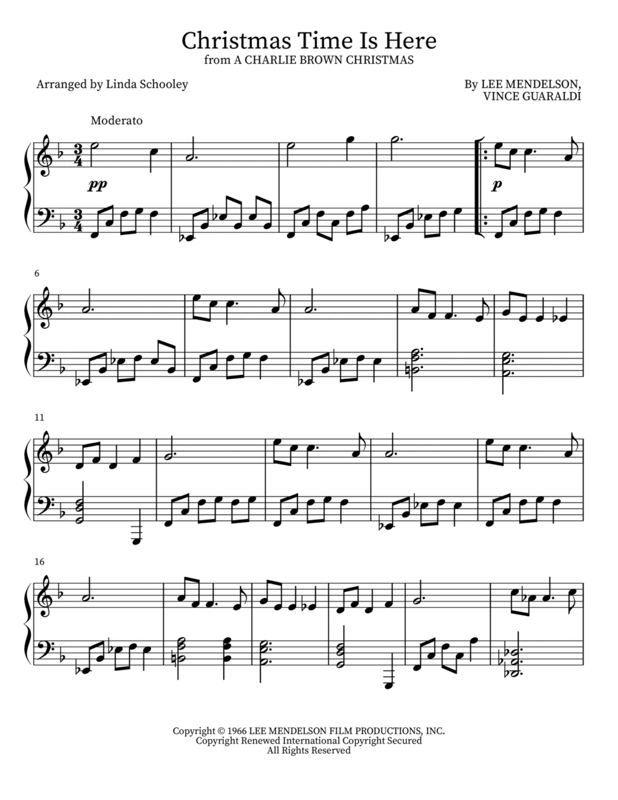 Christmas Time Is Here Piano scores gallery preview page 1