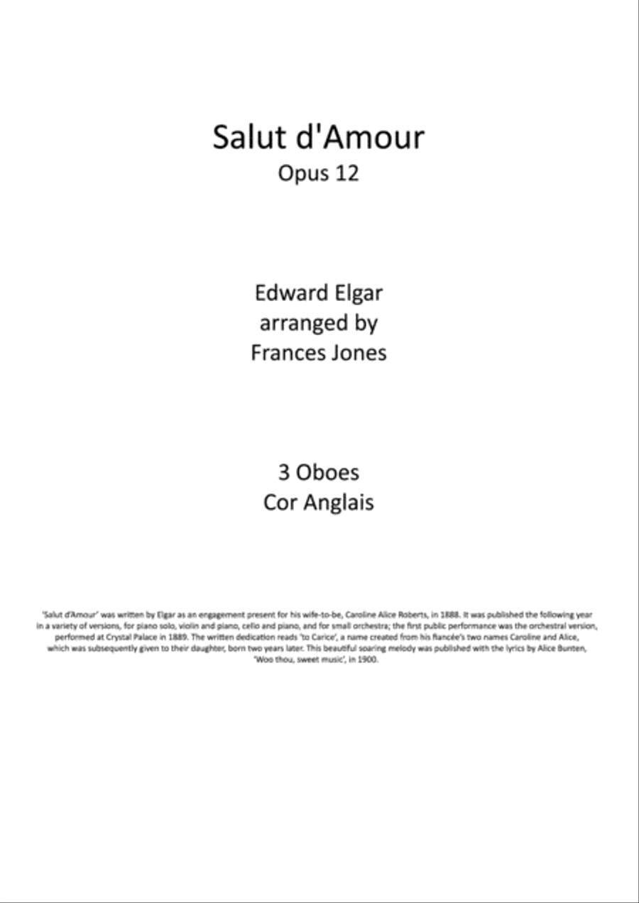 Salut d'Amour Oboe scores gallery preview page 1