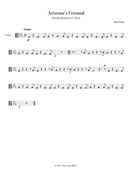 Arizona's Ground - Viola part (Clarinet Quartet in C minor)