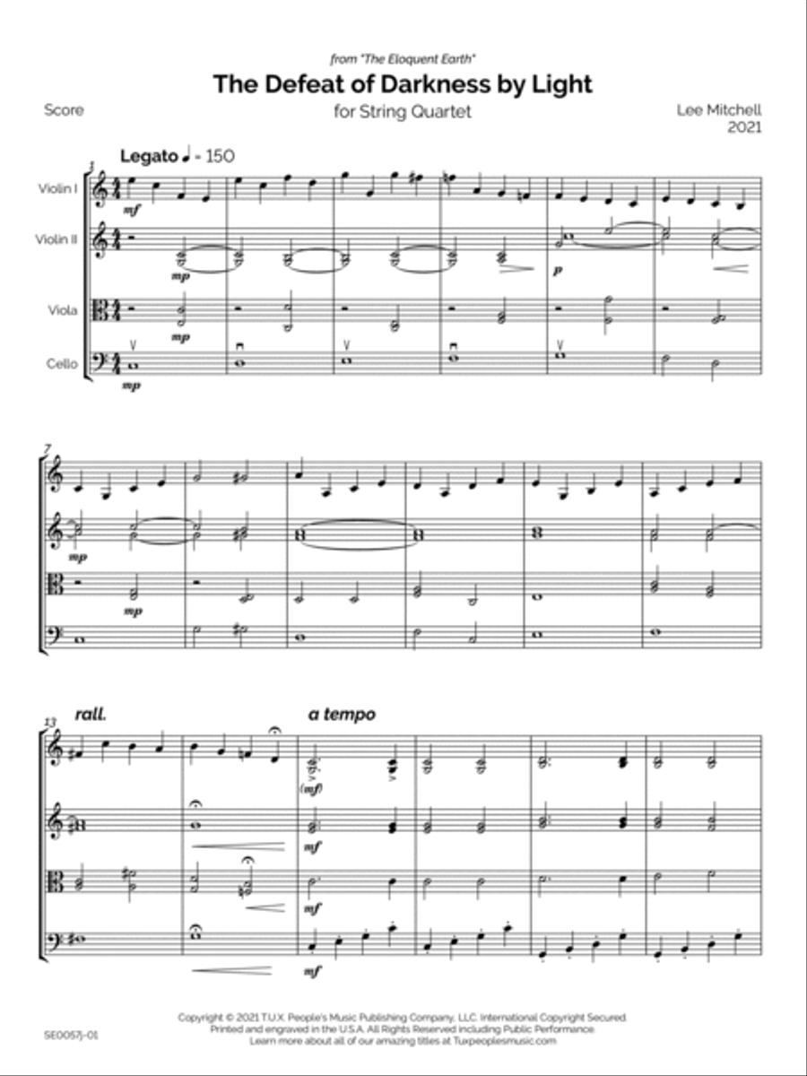 The Defeat of Darkness by Light String Quintet scores gallery preview page 6