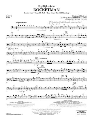 Highlights from Rocketman (arr. Johnnie Vinson) - Pt.4 - Cello