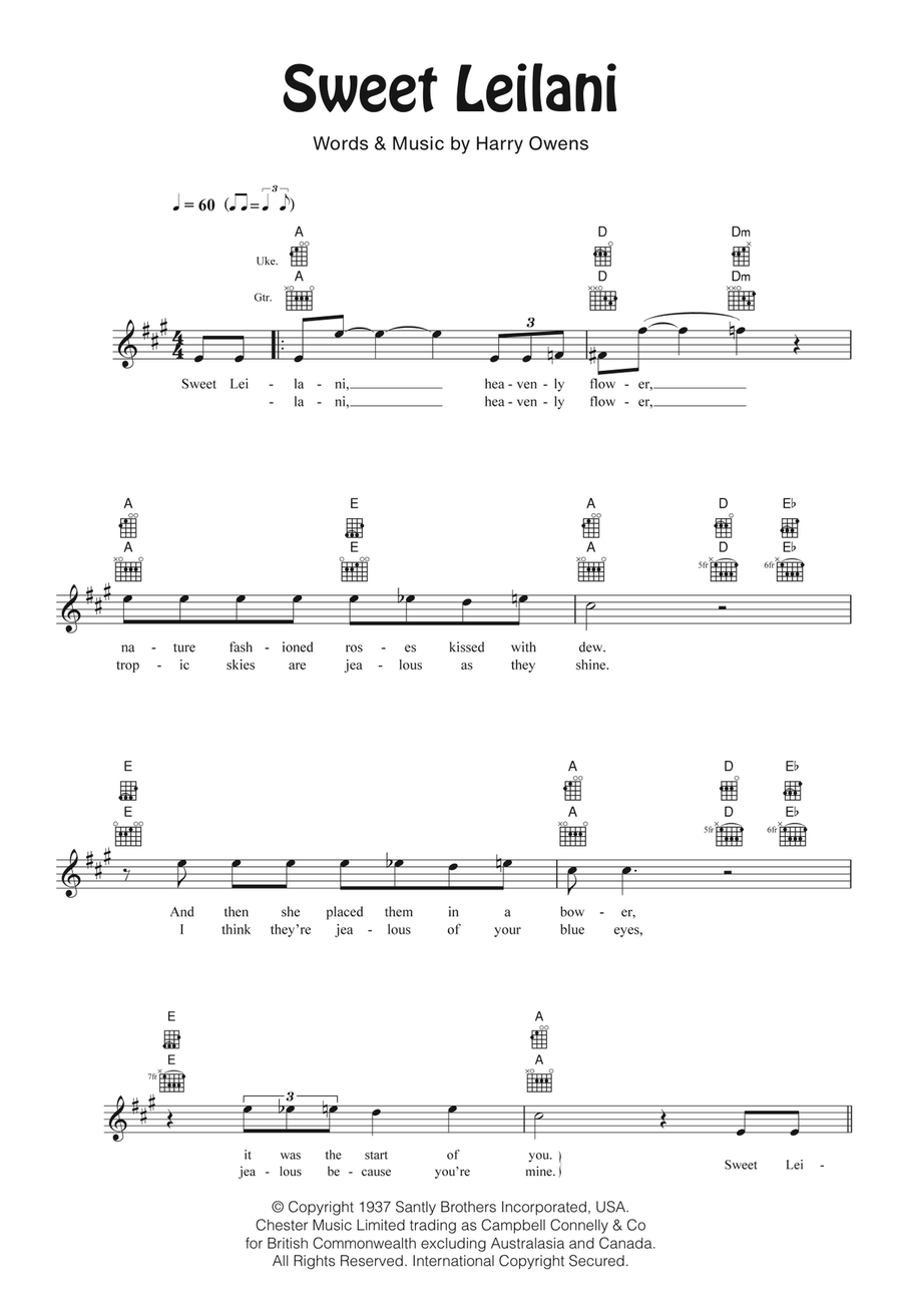 Sweet Leilani Sweet Leilani Ukulele scores gallery preview page 1