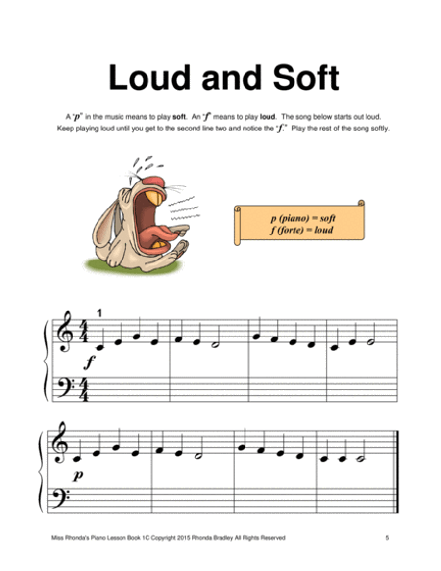 Piano Lesson Book 1C Miss Rhonda's Piano Course for Kids Piano Method scores gallery preview page 5