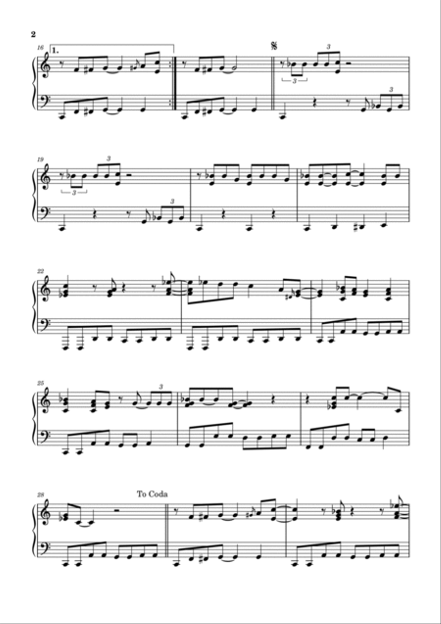 Sweet Home Chicago Piano Solo scores gallery preview page 2