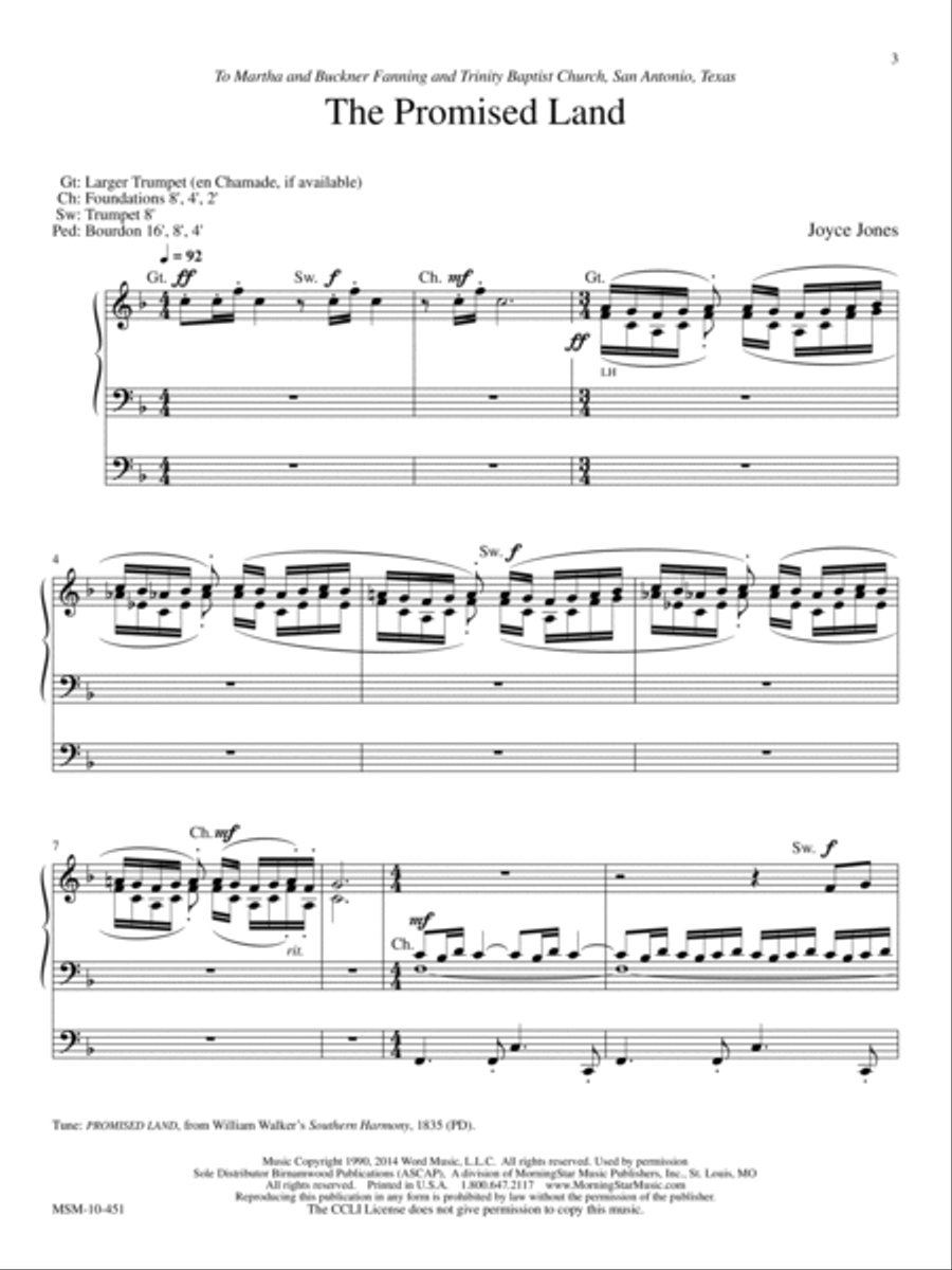 The Promised Land: Five Hymn Arrangements for Organ Organ Solo scores gallery preview page 3