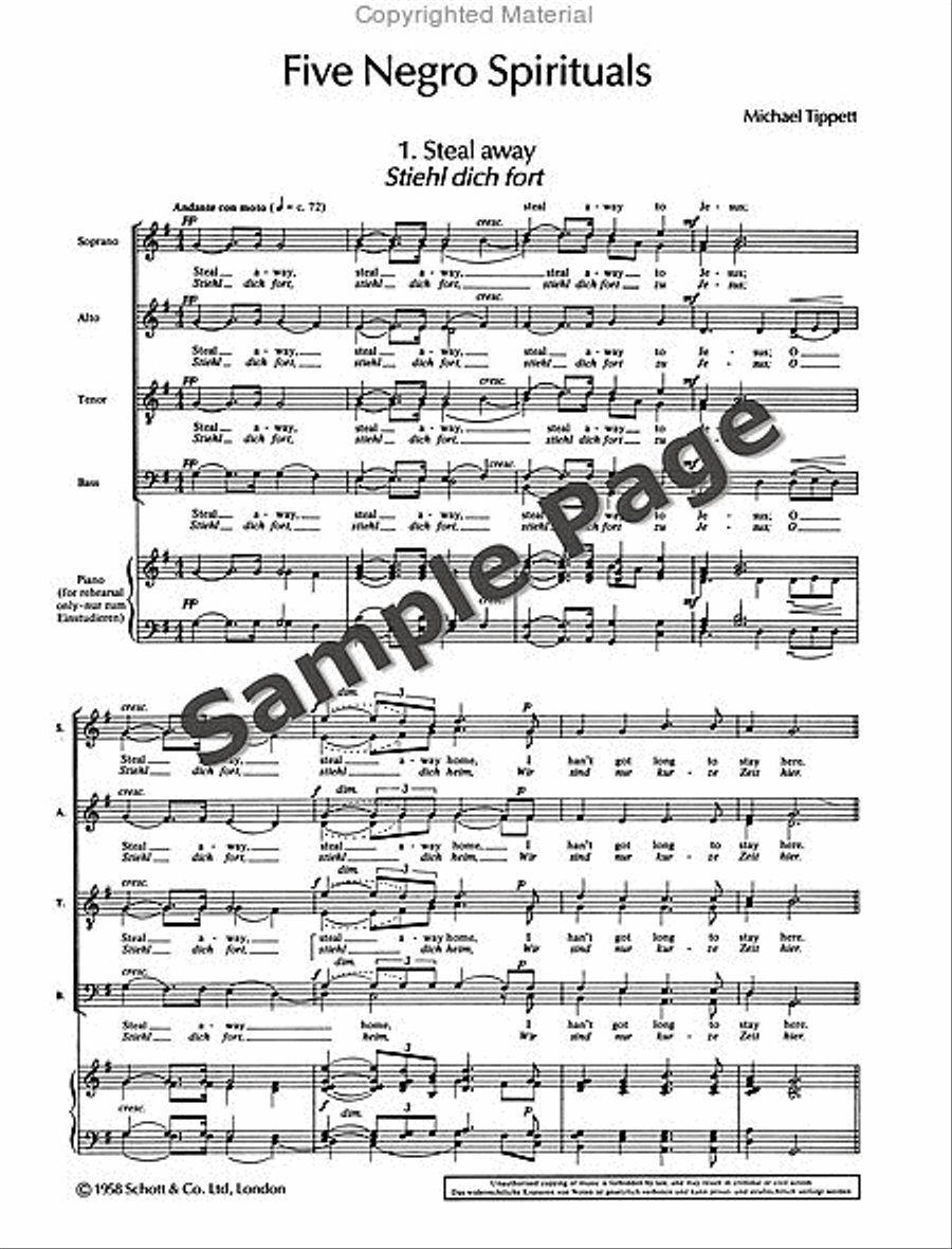 5 Negro Spirituals SSAATTBB scores gallery preview page 4