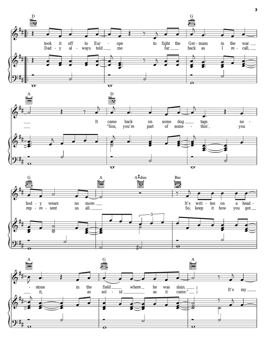 My Last Name Piano, Vocal, Guitar scores gallery preview page 3