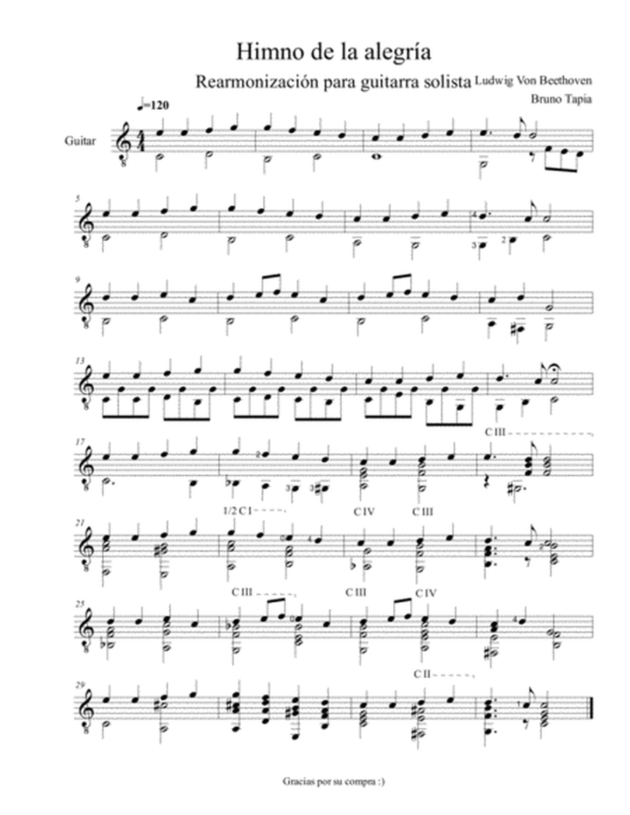 Himno de la alegría, rearmonización para guitarra (Beethoven-Tapia) image number null