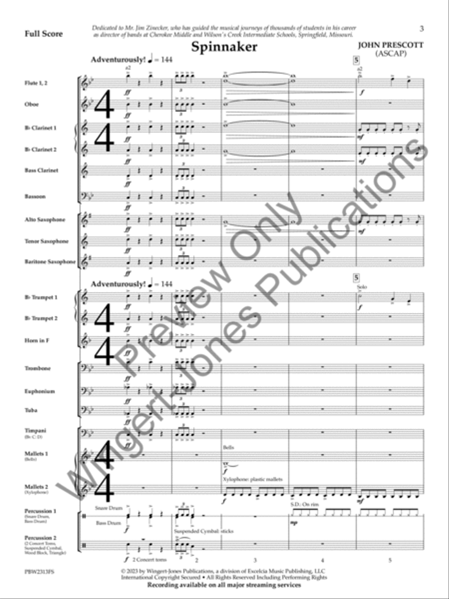 Spinnaker (Score) Concert Band scores gallery preview page 4