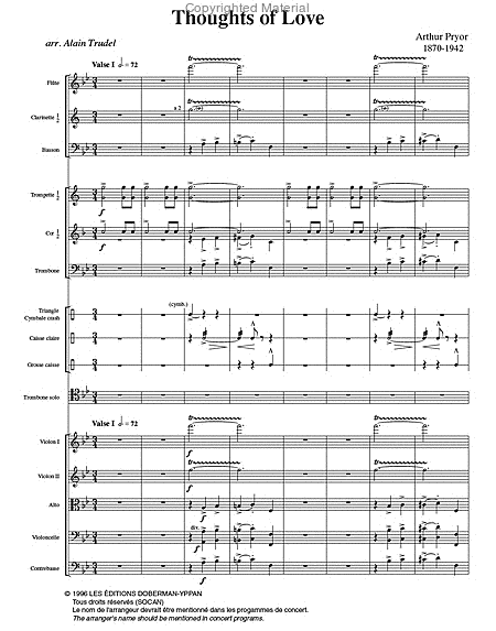 Thoughts of Love (trombone) (score)