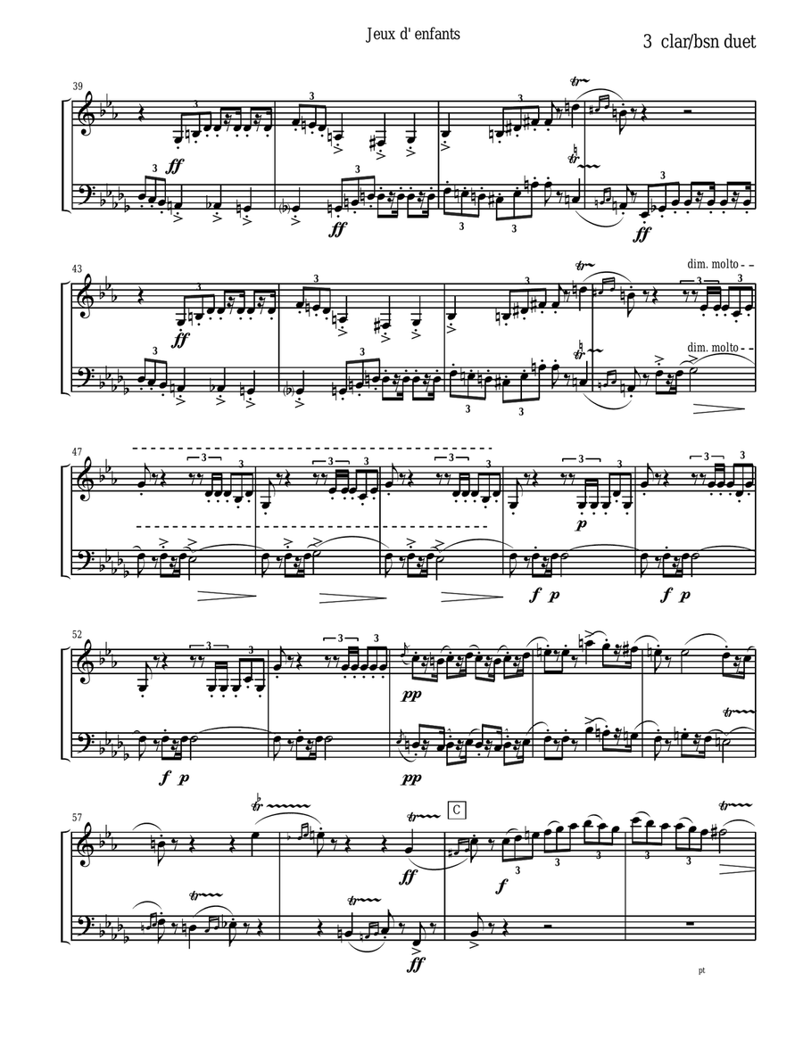 Children's Games Book for Clarinet and Bassoon Duet Woodwind Duet scores gallery preview page 5