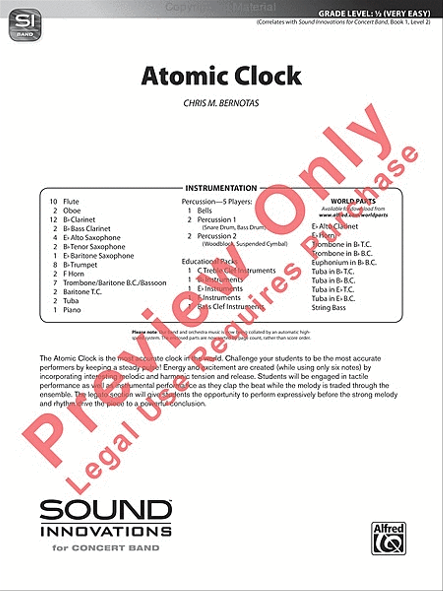 Atomic Clock Concert Band scores gallery preview page 2