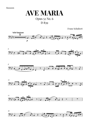 Ave Maria (Schubert) for Bassoon