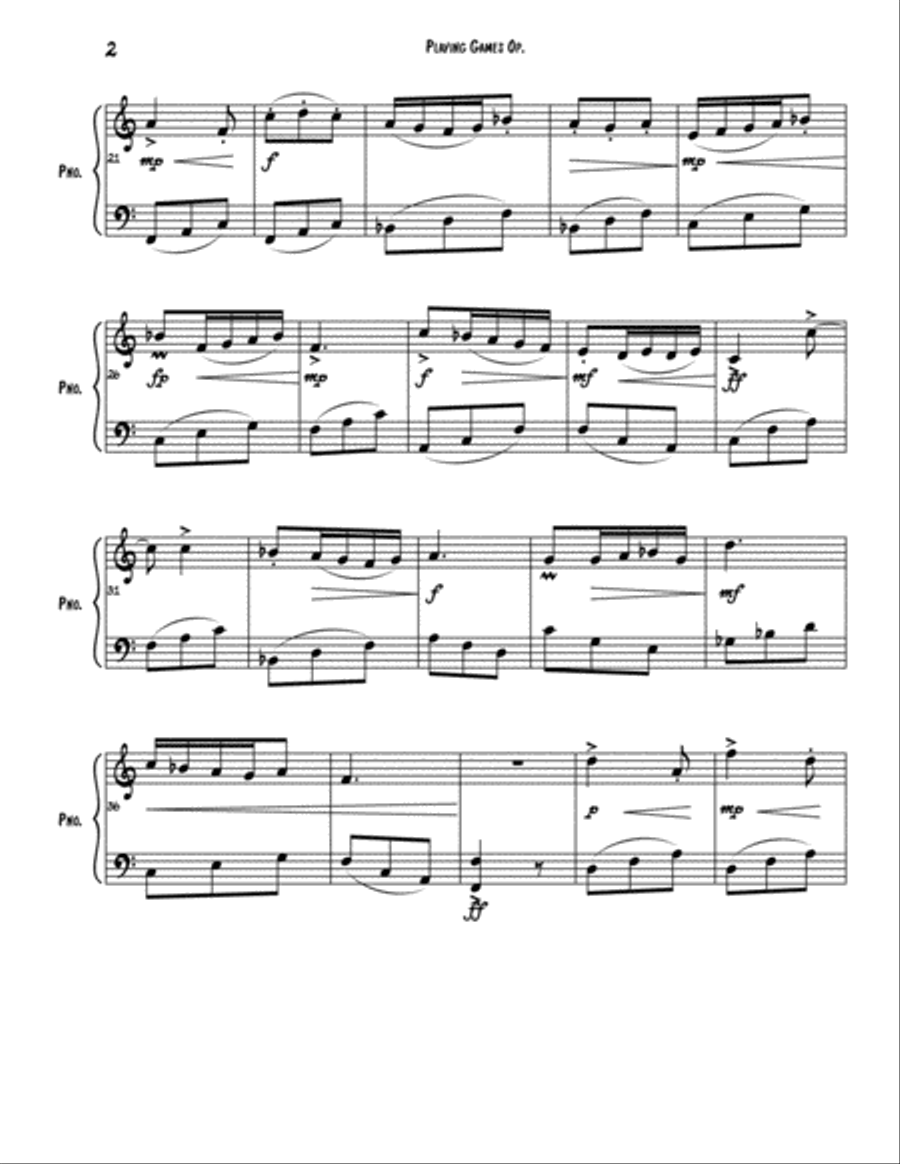 Playing Games Op. 13 Piano Solo scores gallery preview page 2