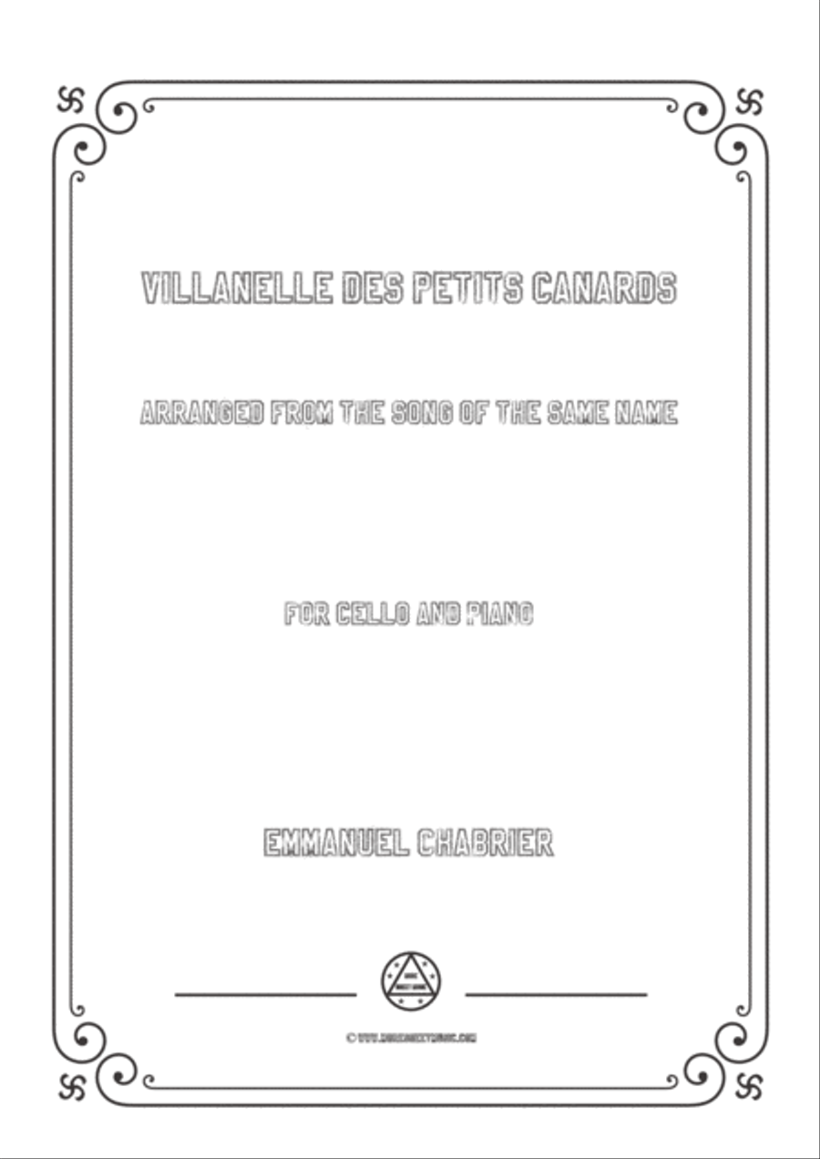 Chabrier-Villanelle des petits canards,for Cello and Piano Voice scores gallery preview page 1