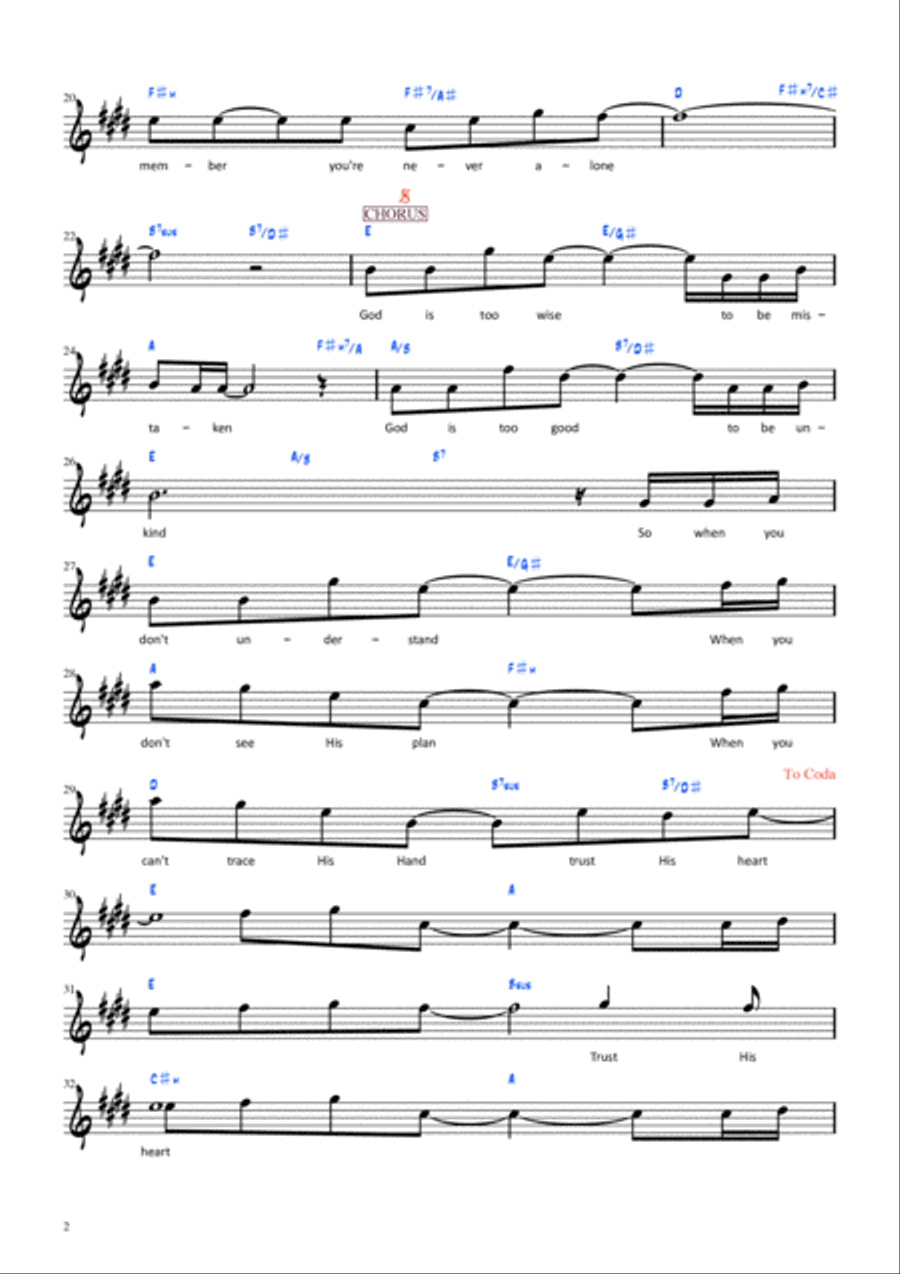 Trust His Heart Trust His Heart Piano Solo scores gallery preview page 3