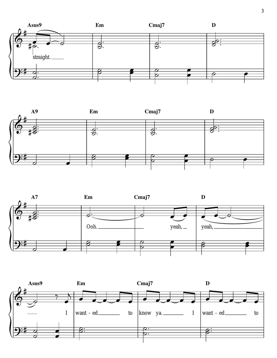 Unwanted Easy Piano scores gallery preview page 3