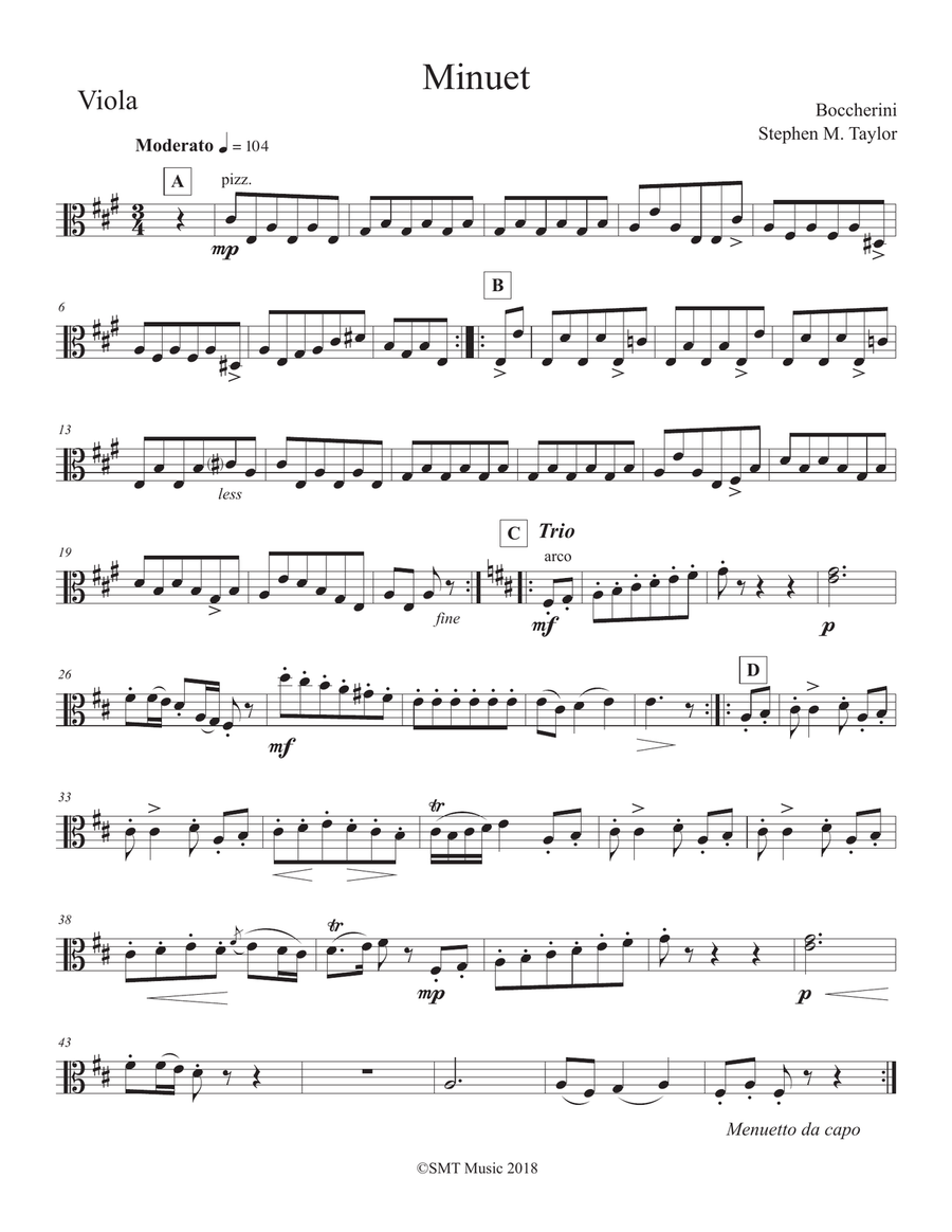 Minuet by Boccherini for String Quartet String Quartet scores gallery preview page 3