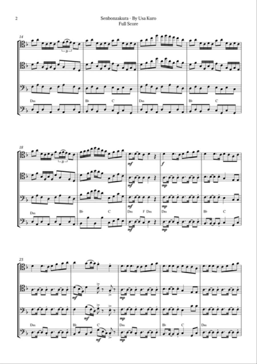 Senbonzakura String Quartet scores gallery preview page 2