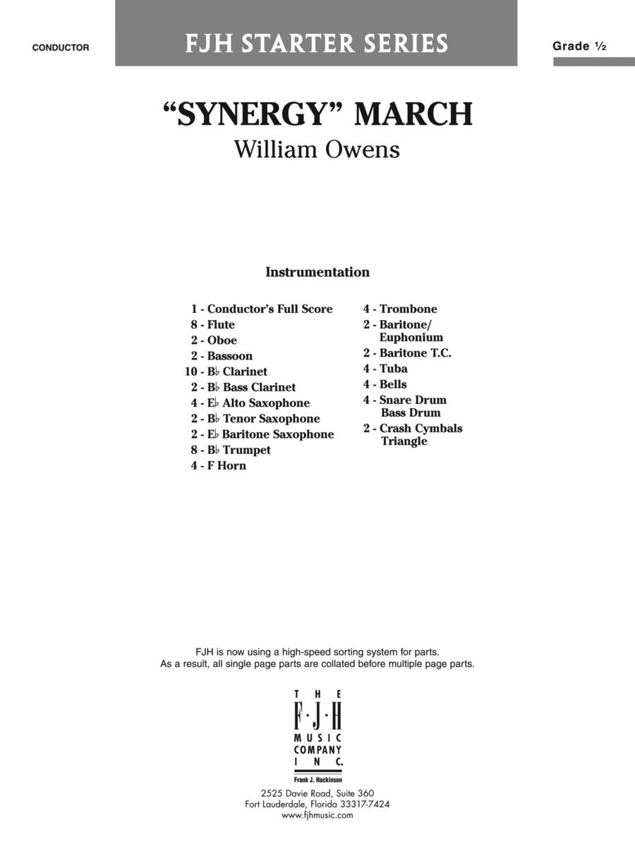 Synergy March: Score Concert Band scores gallery preview page 1