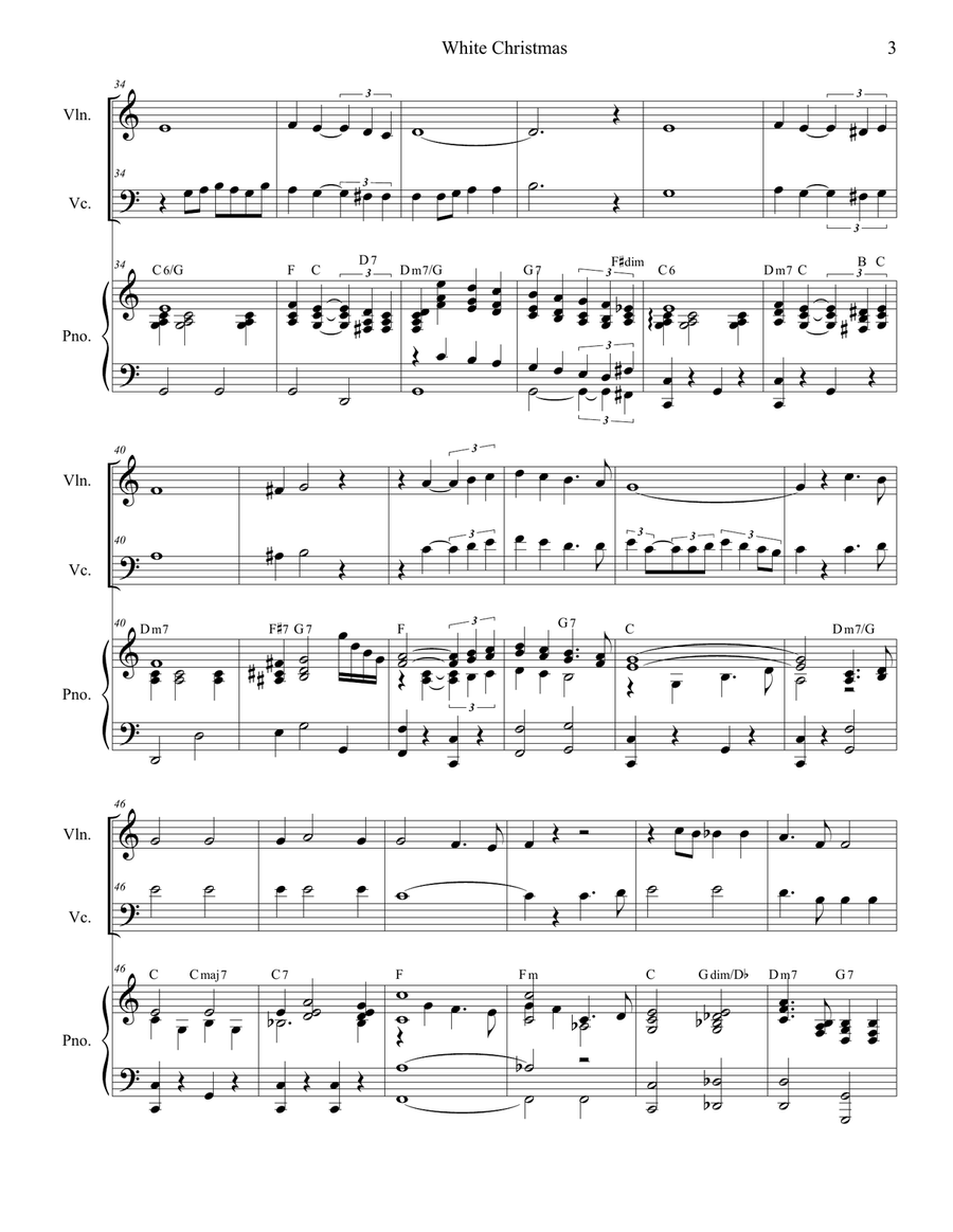 White Christmas Piano Trio scores gallery preview page 3